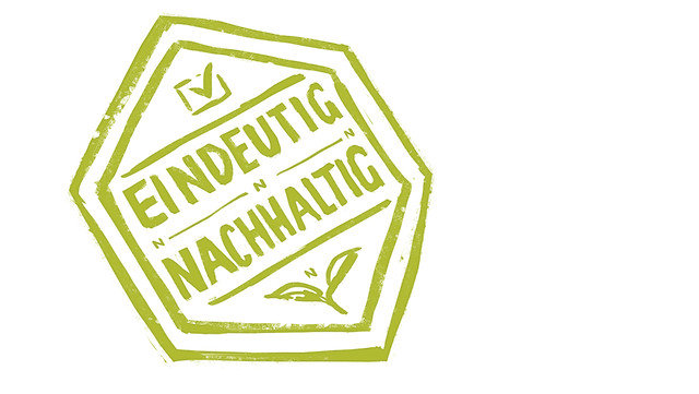 Illustration gestempelt "eindeutig nachhaltig"